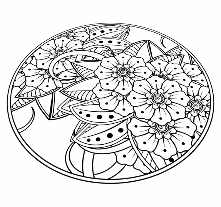 Covor vinil mandala stil mandală florală - TenStickers