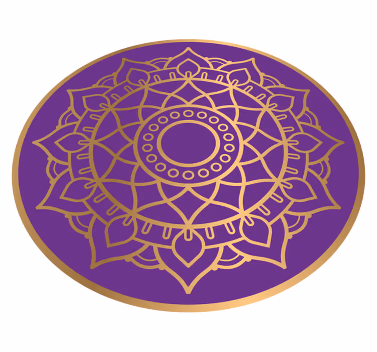 Covor vinil mandala motiv violet și auriu - TenStickers