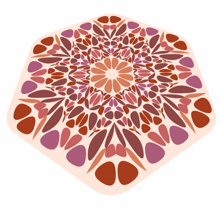 Covor vinil mandala element floral plin de viață - TenStickers