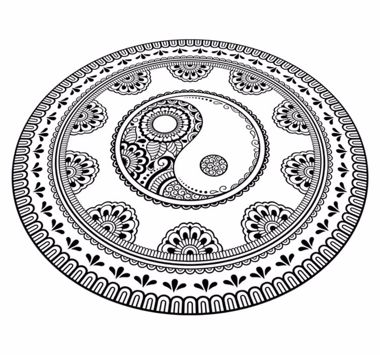 Covor de vinil simboluri mandala stil spiritual - TenStickers