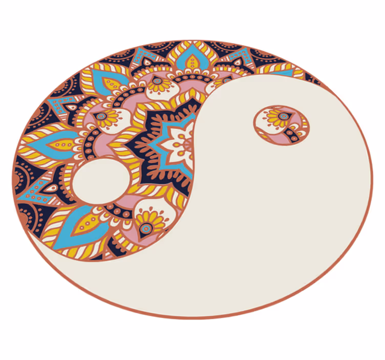 Covor vinil mandala motivul yin yang - TenStickers