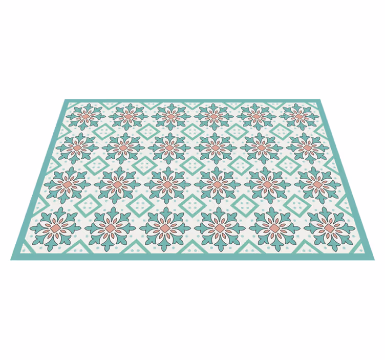 Covor vinil efect de țiglă conceptul de mozaic floral - TenStickers