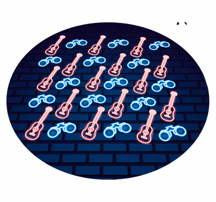 Covor de vinil Adolescenți modele muzicale neon - TenStickers