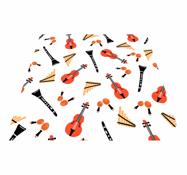 Alții covor de vinil cu motive de instrumente muzicale - TenStickers