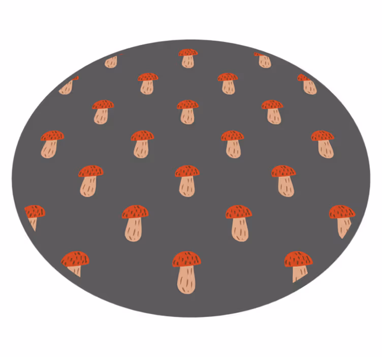 Covor de vinil pentru bucătărie rotund cu model de ciupercă - TenStickers