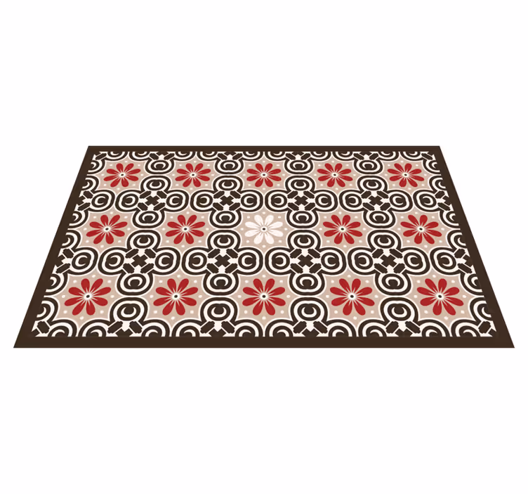 Covor vinil efect de țiglă modele circulare florale - TenStickers