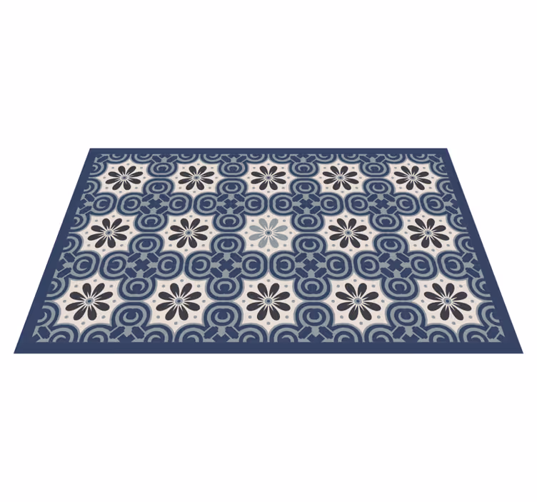 Covor vinil efect de țiglă compoziție florală elegantă - TenStickers