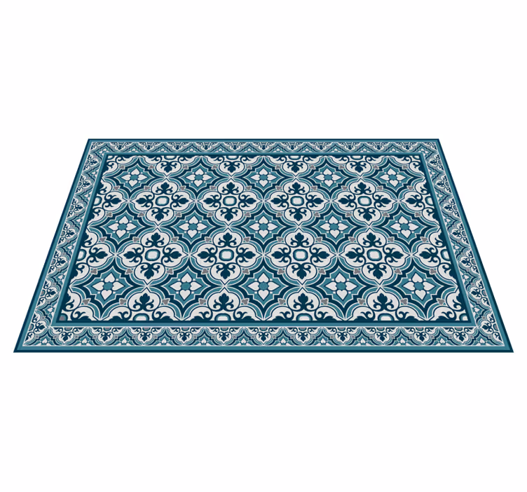 Covor vinil efect de țiglă motiv albastru elegant - TenStickers