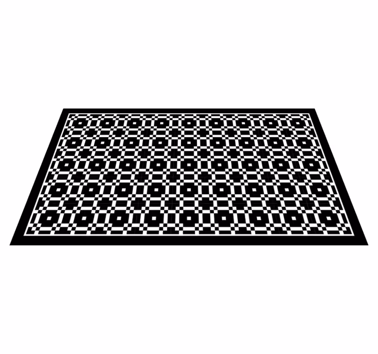Covor de vinil geometric model monocrom - TenStickers