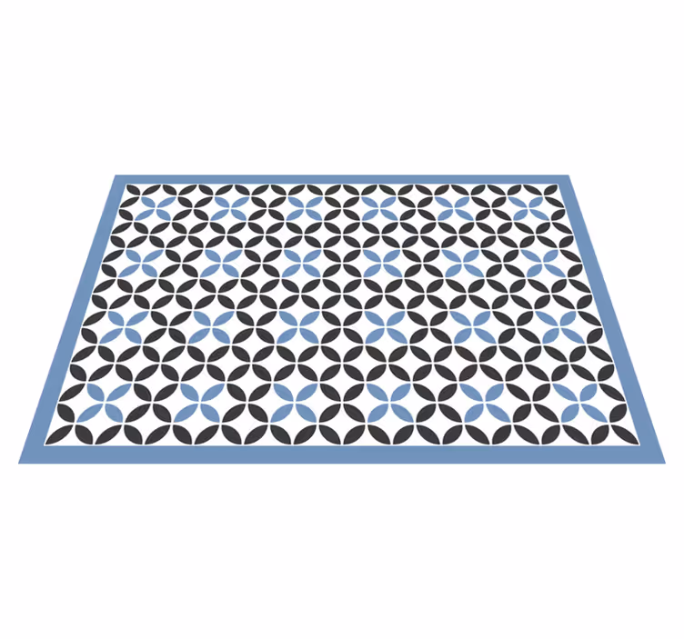 Covor de vinil geometric suprapuneți model circular albastru - TenStickers