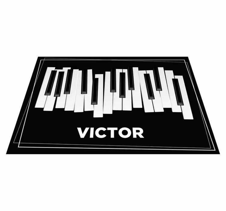 Covor de vinil cu nome tastatură de pian personalizată - TenStickers
