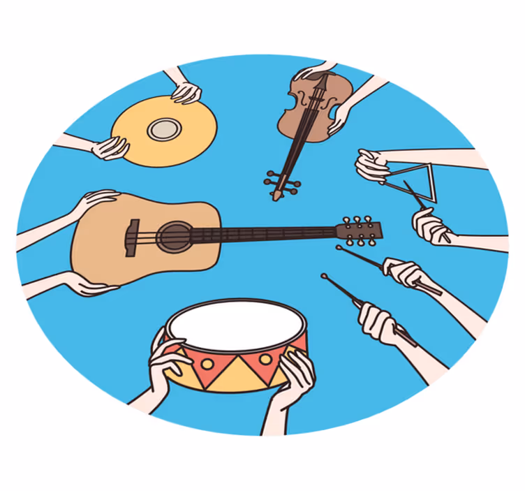 Instrumente muzicale covor pentru dormitor arte creative - TenStickers