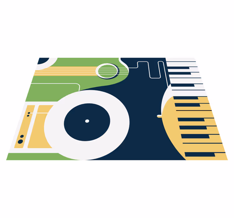 Covor de sufragerie în stil de artă muzicală abstractă - TenStickers