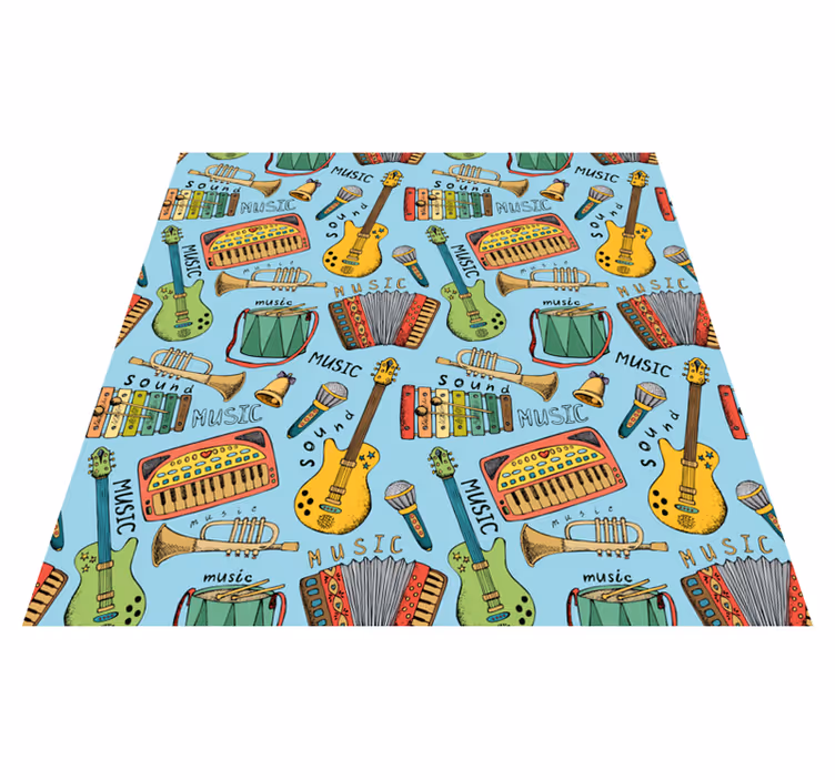 Alții covor de vinil instrumente muzicale vesele - TenStickers