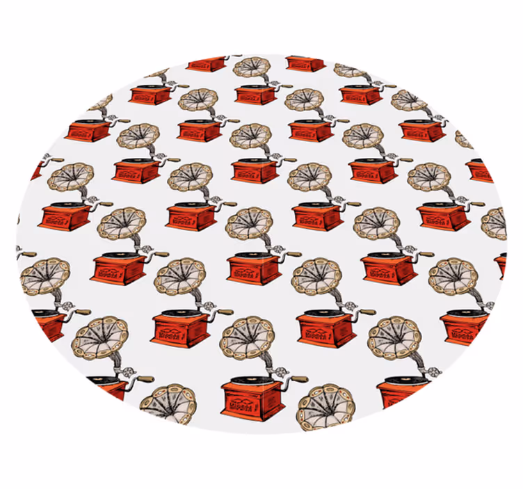 Covor de vinil texturat cutii muzicale retro - TenStickers