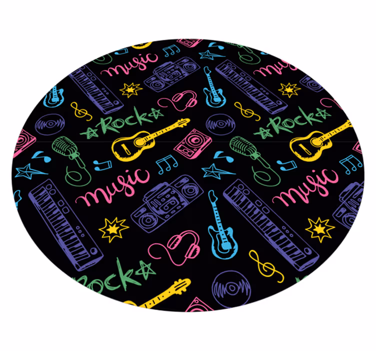 Covor de vinil Adolescenți model de icoane muzicale - TenStickers