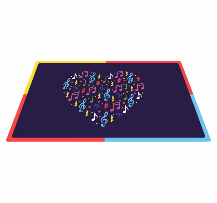 Notă muzicală colorată covor dreptunghiular - TenStickers