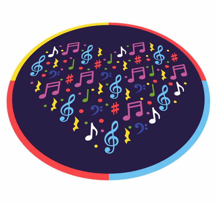 Covor colorat cu note muzicale inimii - TenStickers