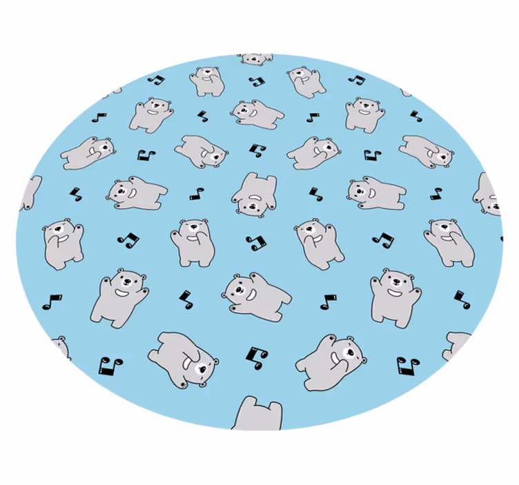 Covor de vinil pepiniere personaje vesele cu ursuleți - TenStickers