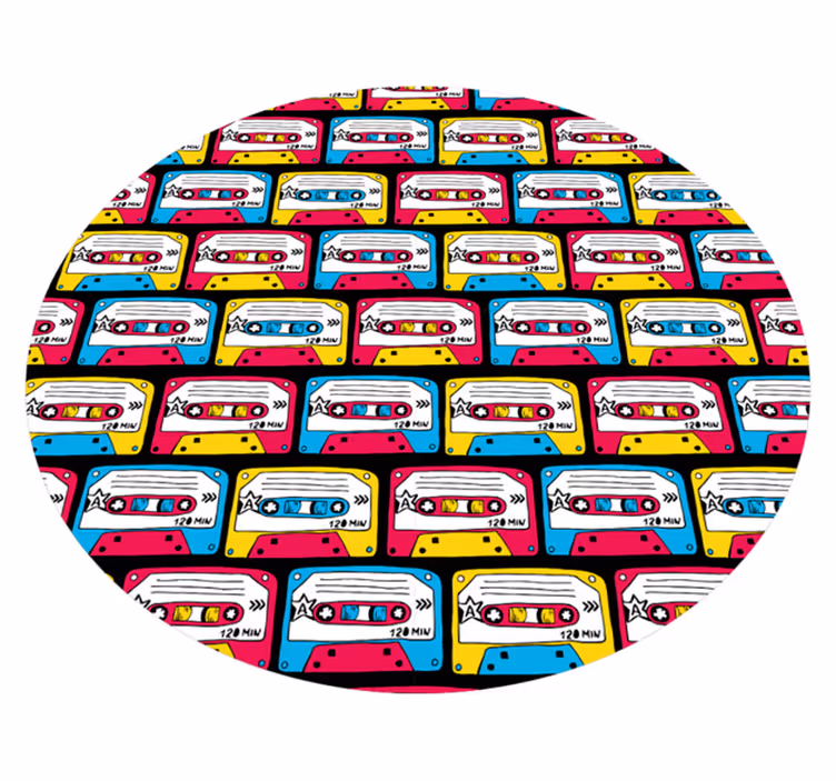 Covor de vinil epocă casete audio vesele - TenStickers