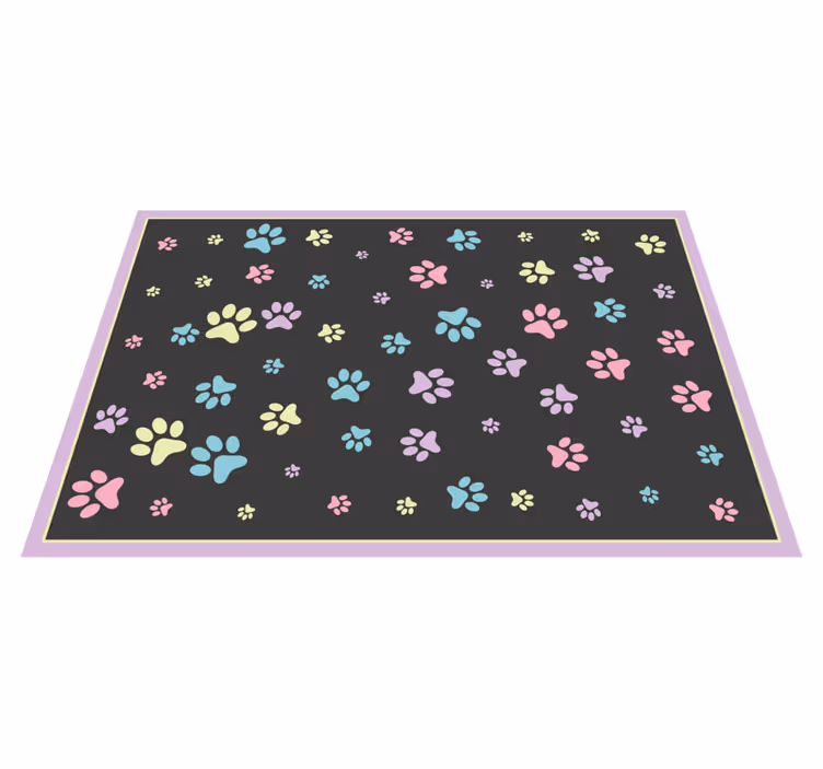 Covor vinil print animalier amprente colorate ale labelor - TenStickers