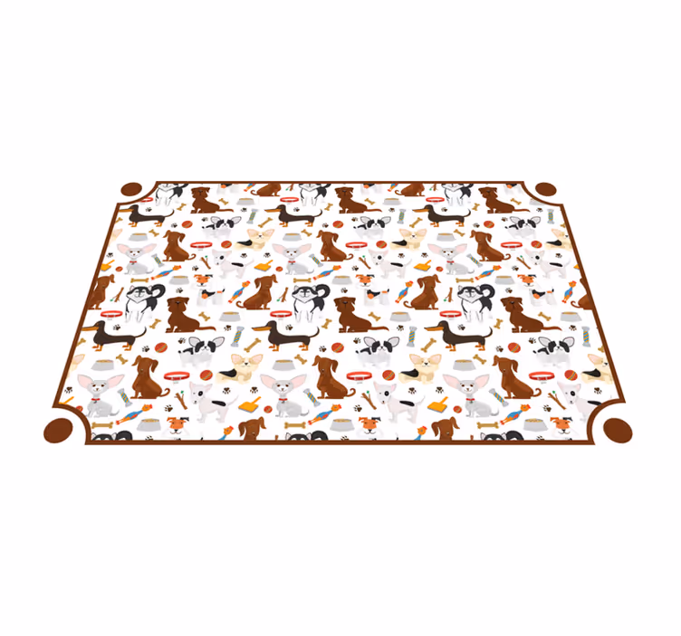 Covor vinil animal tovarăși canini drăguți - TenStickers