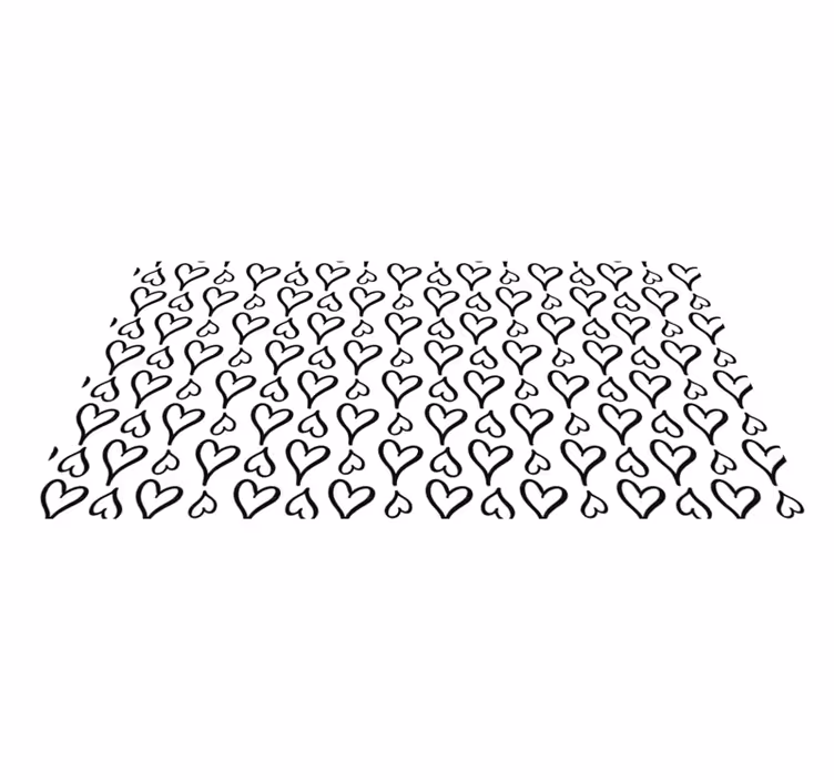 Covor de vinil texturat cu model inimi negre - TenStickers