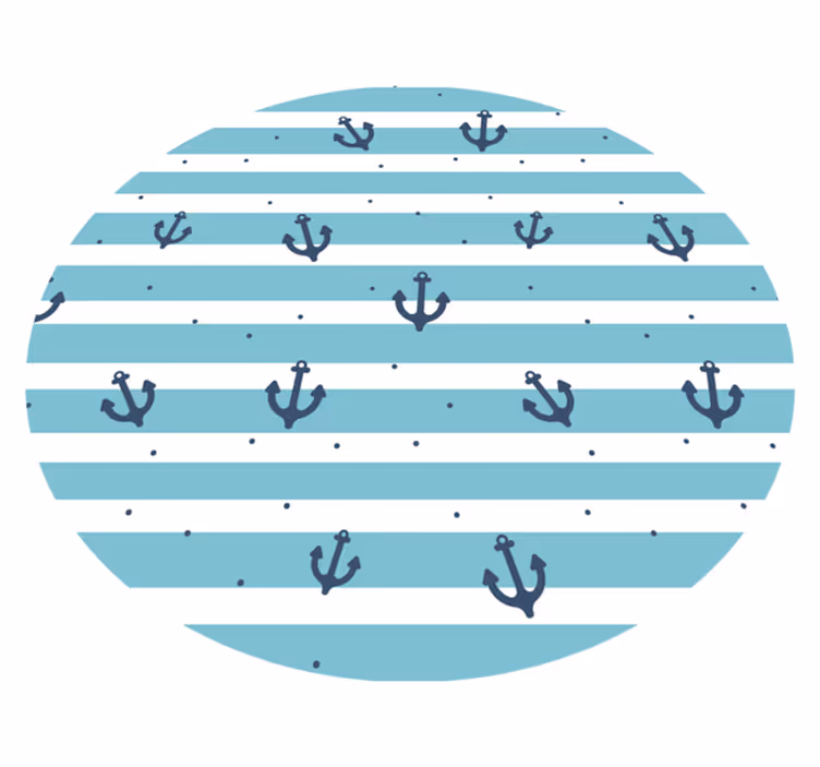 Covor de vinil pentru baie dungi maritime albastre - TenStickers