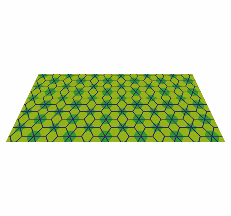 Covor de vinil geometric model hexagonal verde - TenStickers