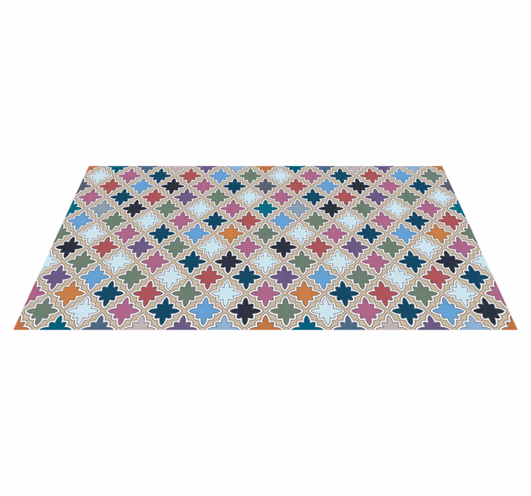 Covor de vinil mozaic compoziție florală vibrantă - TenStickers
