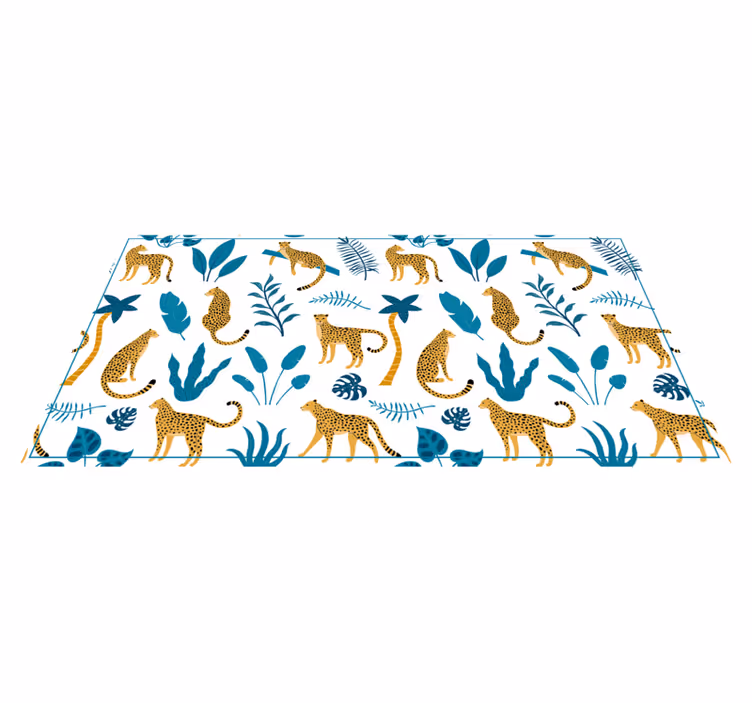 Covor de vinil pepiniere model de leopard tropical - TenStickers