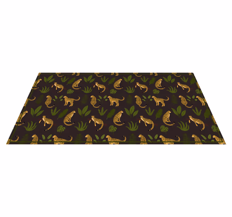 Covor vinil print animalier model de frunze de leopard - TenStickers