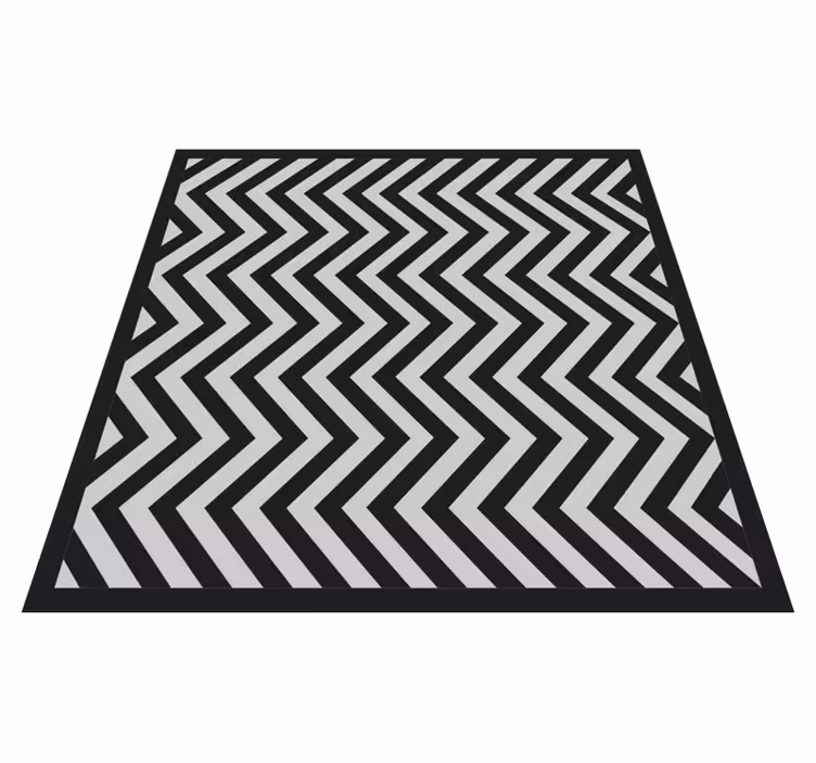 Covor de vinil geometric zigzag negru și gri - TenStickers