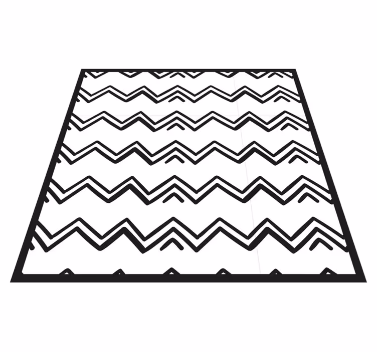 Covor neregulat alb, negru, zig-zag, pătrat - TenStickers