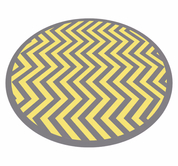 Covor de vinil geometric cu zigzag gri și galben - TenStickers