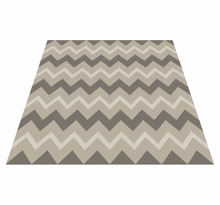 Covor vinil vărgat model zigzag maro - TenStickers