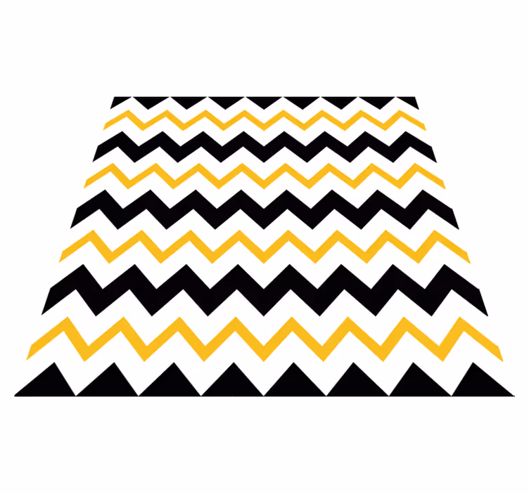 Covor pătrat din vinil cu linii zig-zag negre și galbene - TenStickers