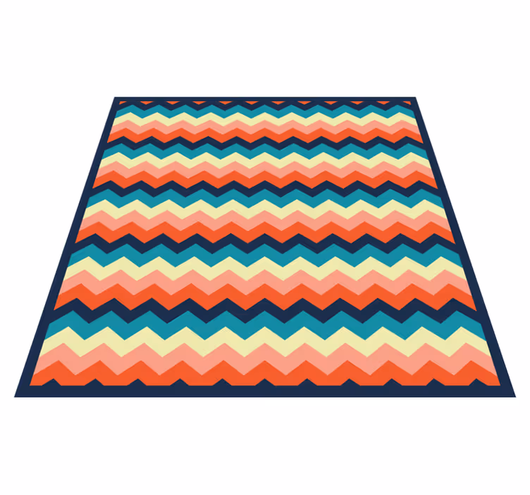 Covor vinil vărgat cu motiv chevron colorat - TenStickers