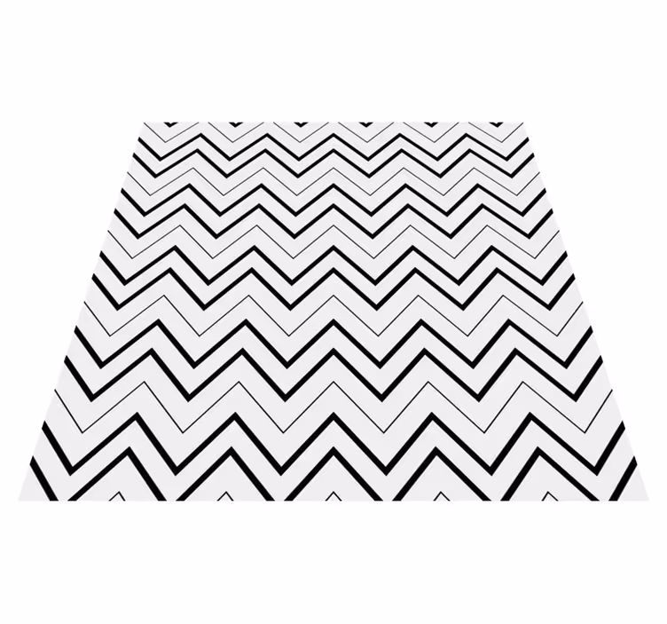 Covor negru alb model zig zag pătrat din vinil - TenStickers