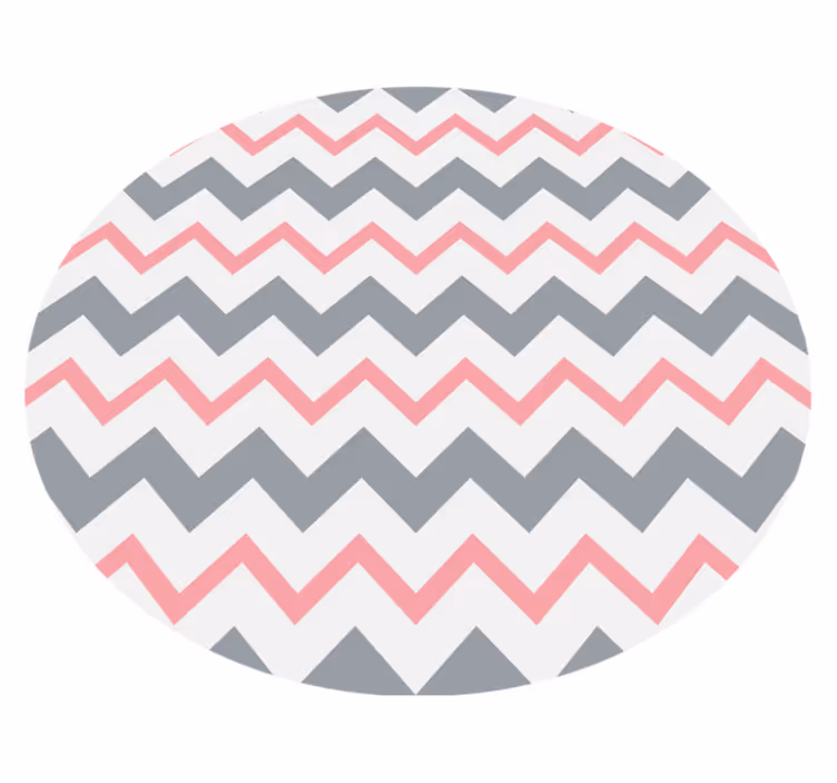 Covor de vinil scandinav zigzag gri și roz - TenStickers