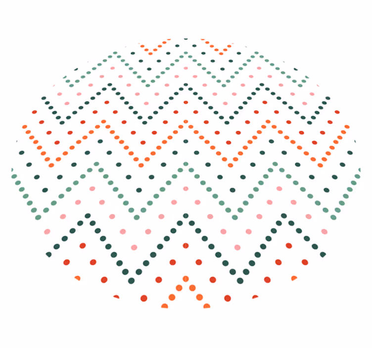 Covor vinil minimalist cu puncte colorate chevron - TenStickers