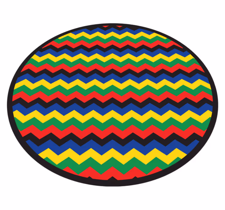Covor de vinil geometric stil zigzag colorat - TenStickers