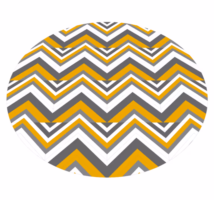 Covor de vinil geometric chevron gri și galben - TenStickers