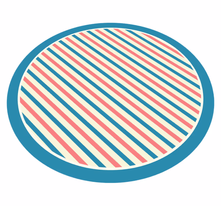 Covor vinil vărgat cu model circular diagonal - TenStickers