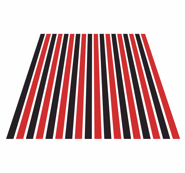 Covor vinil vărgat roșu și negru vertical - TenStickers