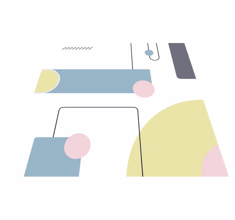Covor vinil minimalist forme abstracte pastelate - TenStickers