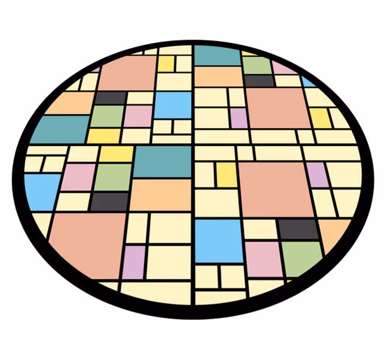 Covor de vinil geometric cu model colorat în blocuri - TenStickers