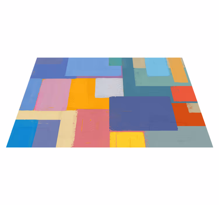 Covor de vinil geometric aranjament vibrant de blocuri - TenStickers