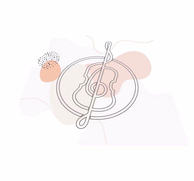 Covor vinil modern conturul notei muzicale - TenStickers