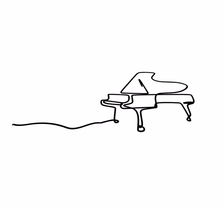 Covor vinil modern ilustrație contur pian - TenStickers
